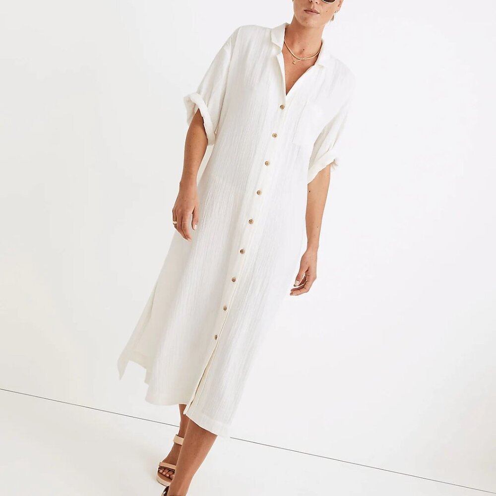 Madewell Lightestspun Cover-Up Maxi Shirtdress • NWT